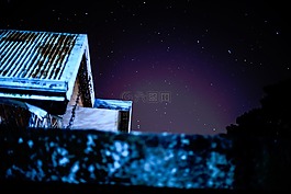 房子,屋顶,夜
