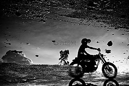 側(cè)影,自行車,街