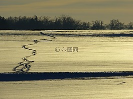 冬天,雪,痕跡