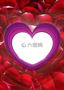 玫瑰花瓣,心臟,賀卡