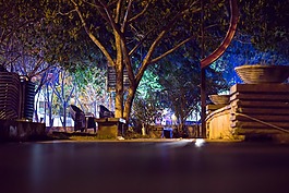 夜,公園,旅行
