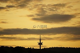 abendstimmung,广播发射塔,黄昏