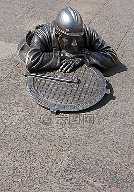 水管工,雕塑,鄂木斯克