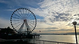 車輪,西雅圖,海濱