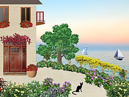 房子,海,海边