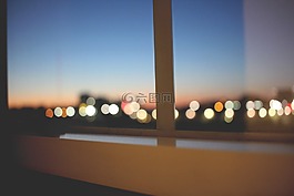 窗口,燈,模糊