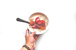 燕麥,草莓,水果