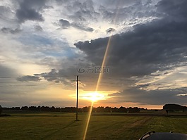 日出,云,天空