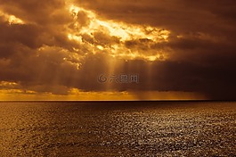 日落,黄昏,海