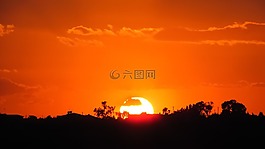 日落,太陽,天空