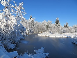 冬天,冰,湖