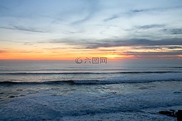太平洋,日落,海洋