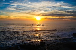 日落,太平洋,加利福尼亞州