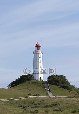 燈塔,hiddensee,夏季
