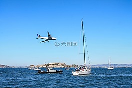 游艇,帆,海