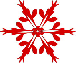 雪,片,紅色