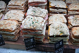 吃,面包,食品