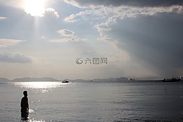 阳光,水,海