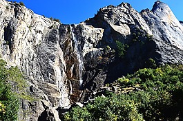 美國,山,瀑布