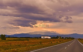 路,山,景觀