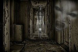 令人毛骨悚然,鬼,被遺棄的建筑