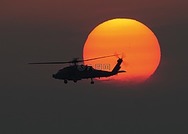 直升機,軍事,太陽