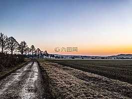日落,太陽(yáng),冬天