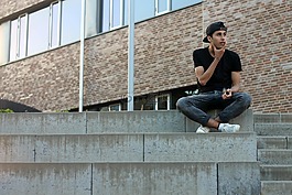 男孩,男子,坐
