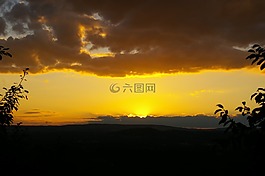 日落,太陽,天空