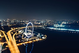 夜,天空,燈