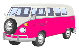 貨車,野營(yíng)車,粉紅色