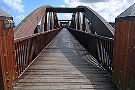橋,木材,水