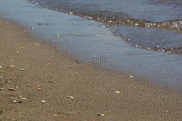 海灘,水,砂
