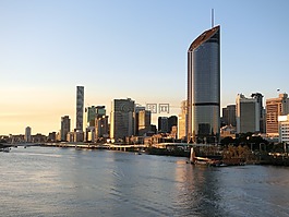 布里斯班,日落,城市