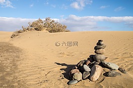 沙,石頭,沙漠
