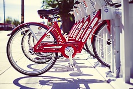 出租的自行車,自行車,紅色