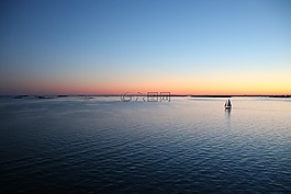 海,帆船,日落