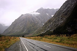 新西蘭,路,山
