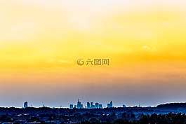 法蘭克福,太陽,天際線
