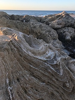海灘,巖,形成