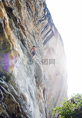 登山者,爬,攀登墻