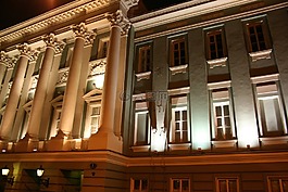 建設,夜,燈