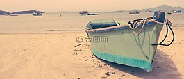 船,海,沙