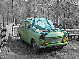 汽車(chē),殘骸,trabbi