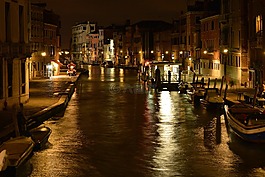 威尼斯,意大利,夜