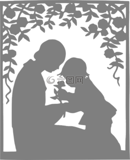 母親,兒童,花