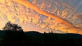 天空,顏色,云