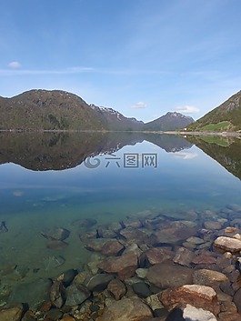 挪威,水,山