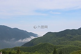藍(lán),山峰,云