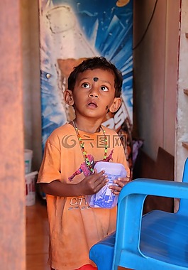 孩子,男孩,印度